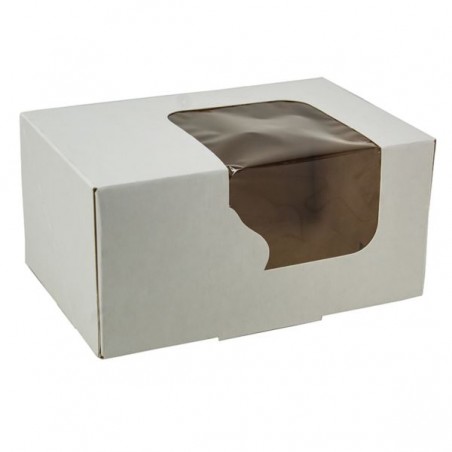 Pudełko cukiernicze 16,5x11x8cm białe z oknem a'250